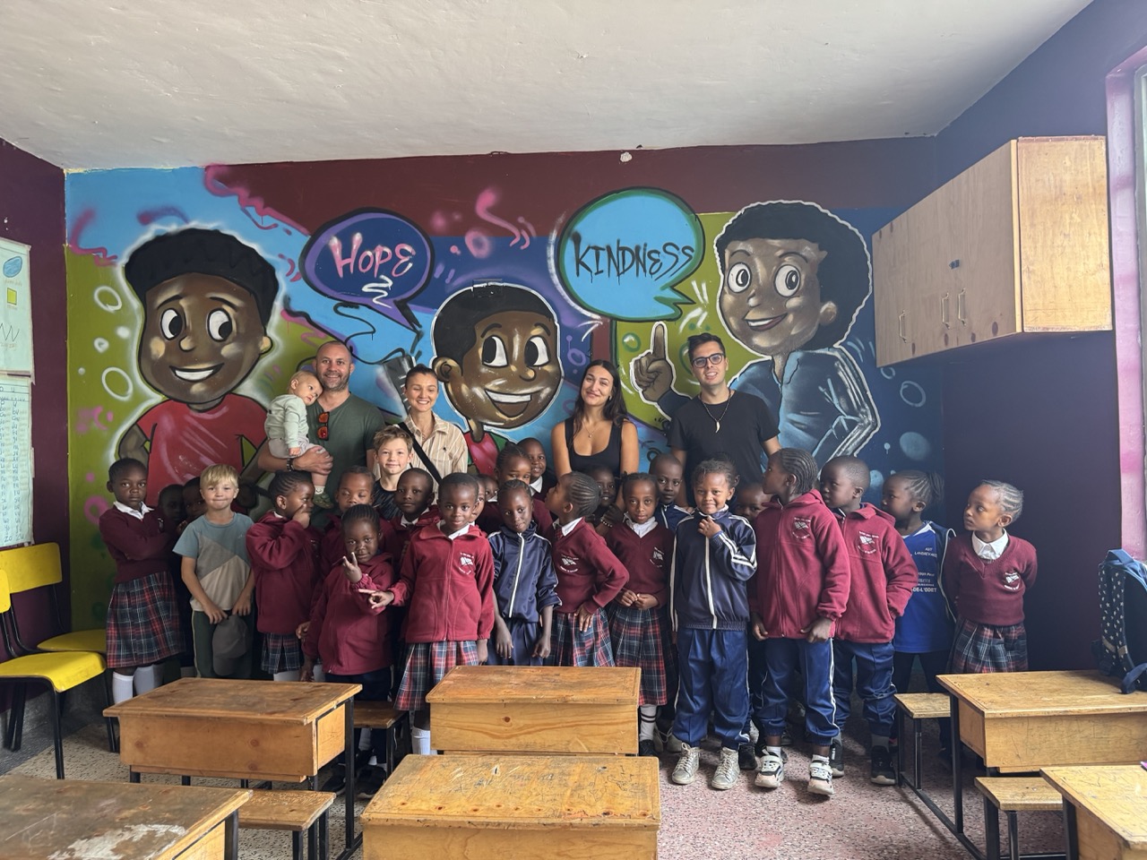 Our family volunteering at the Safisha Africa school in Nairobi